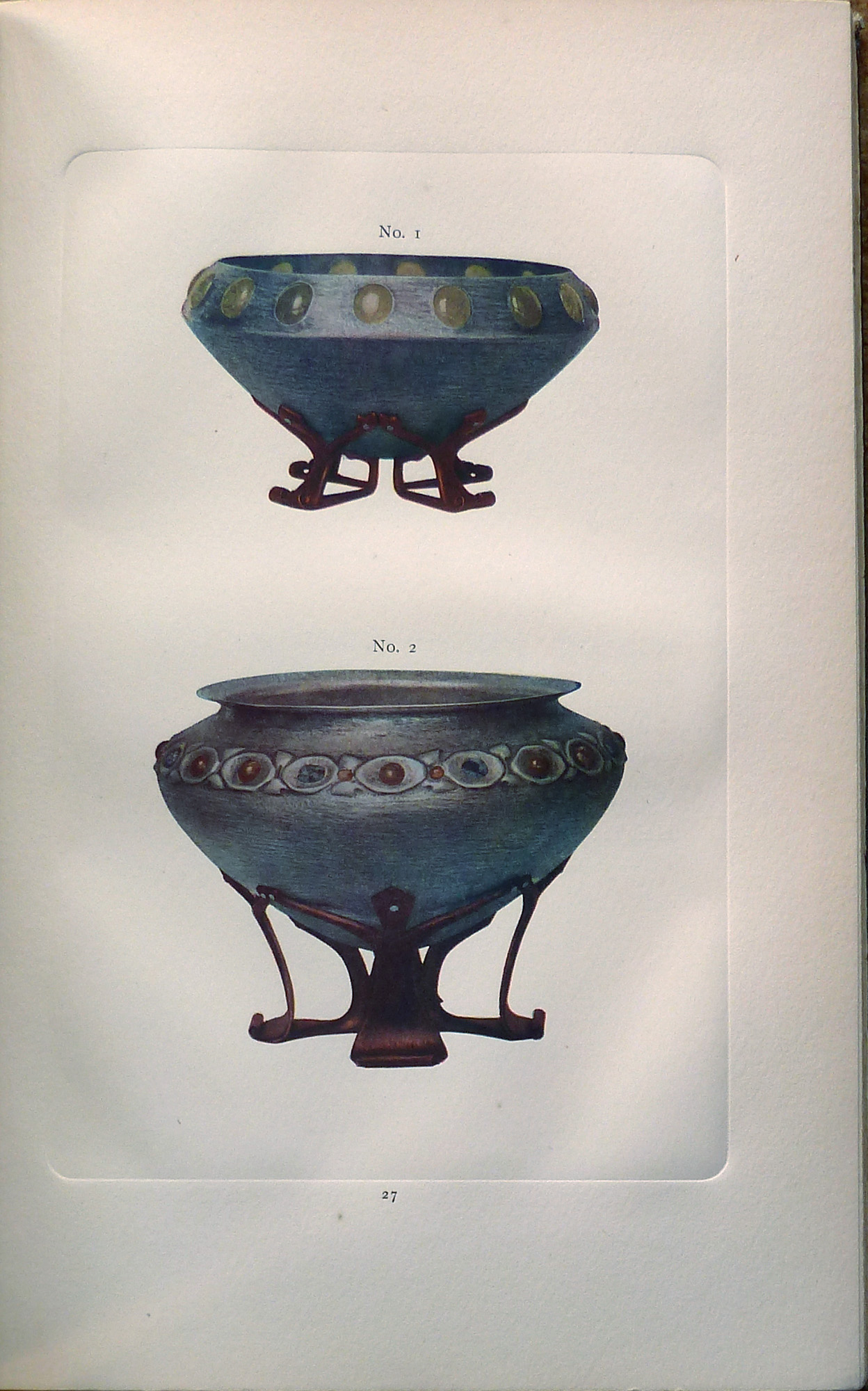 Large Oliver Baker copper and silver jardiniere - Image 3