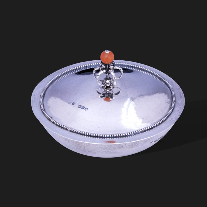 A lidded silver dish with amber finial by Charles Ashbee - Image 2