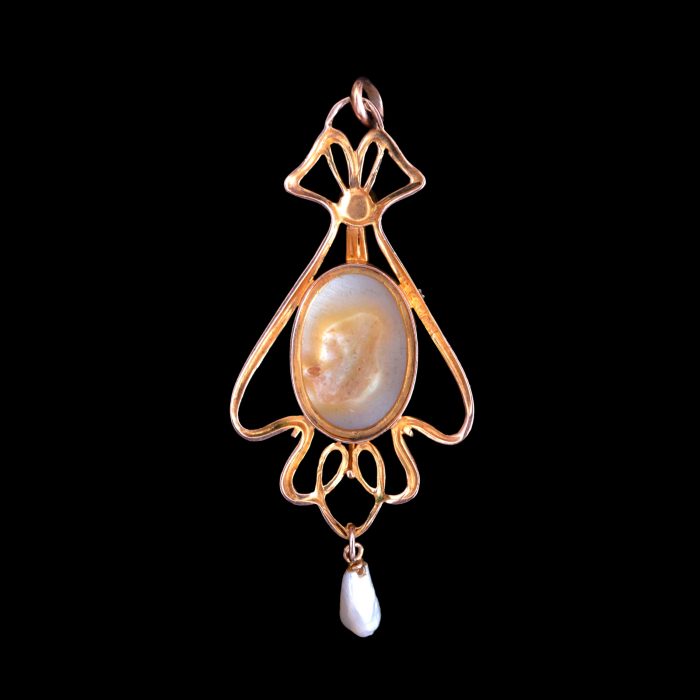 A Barnet Henry Joseph gold art nouveau pendant - Image 2
