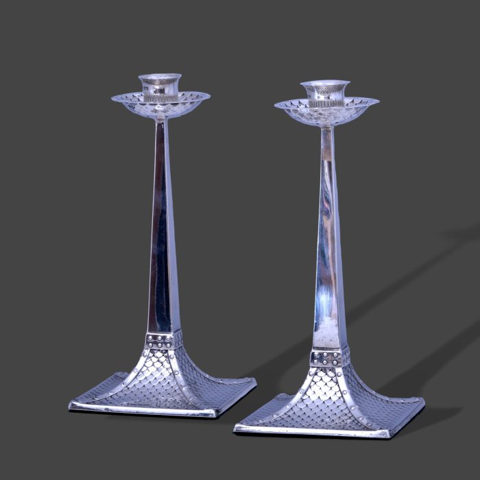 James dixon arts and crafts candlesticks
