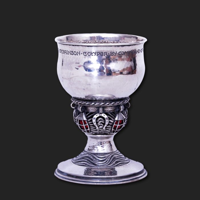 An exceptional Ramsden & Carr silver wine goblet with enamel - Image 3