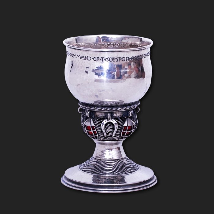 An exceptional Ramsden & Carr silver wine goblet with enamel - Image 4