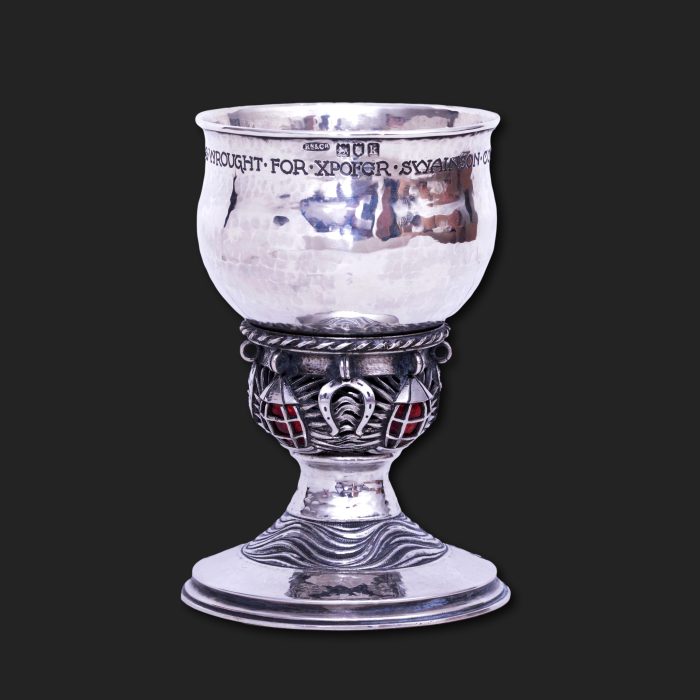 An exceptional Ramsden & Carr silver wine goblet with enamel - Image 5