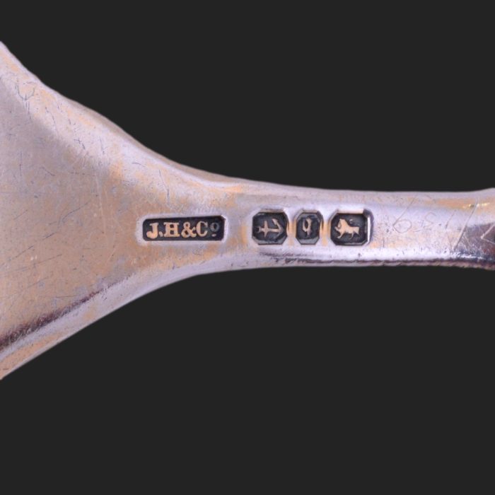 A John Hardman & Co, gothic revival silver and enamel caddy spoon - Image 3