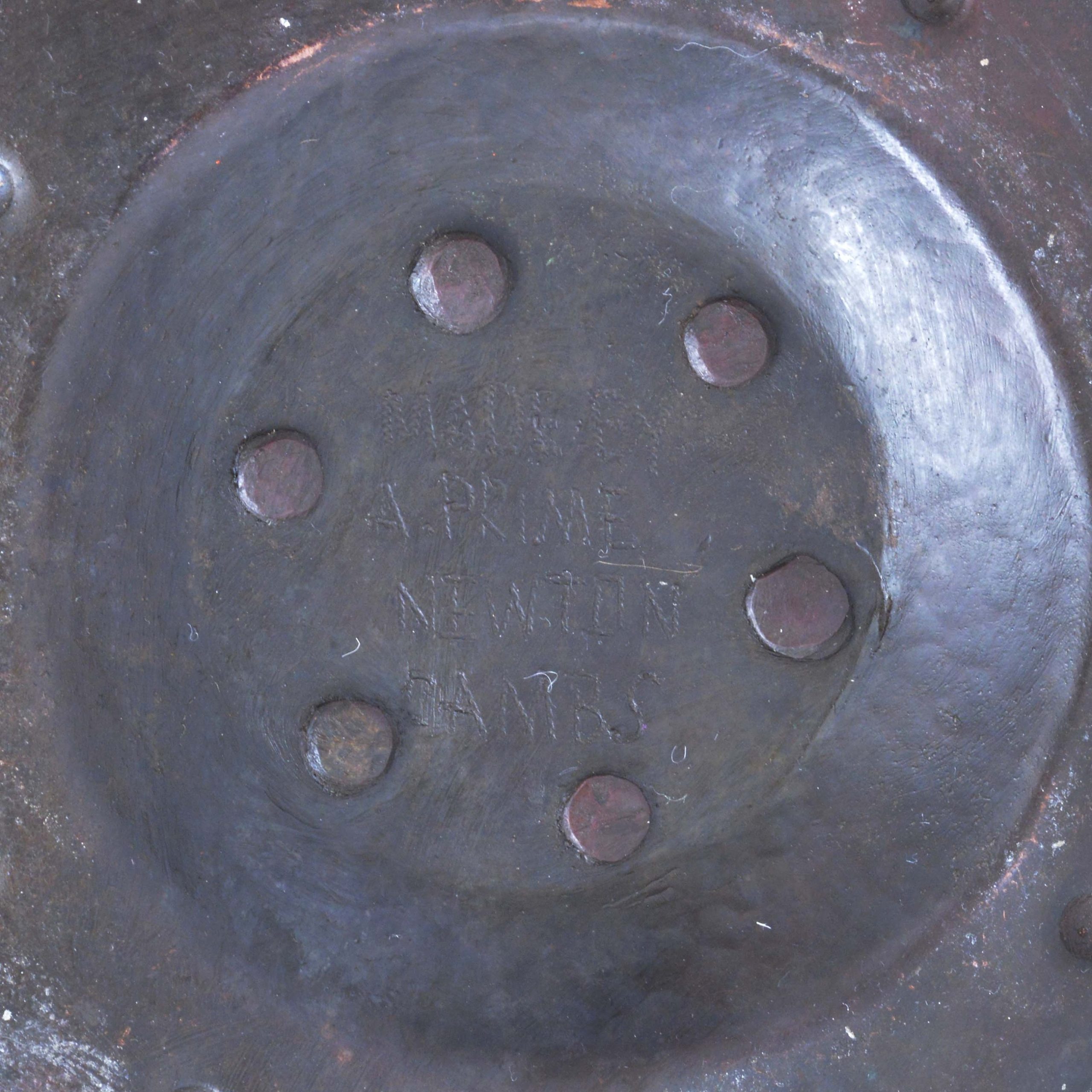 A signed pair of Newton School large copper candlesticks - Image 4